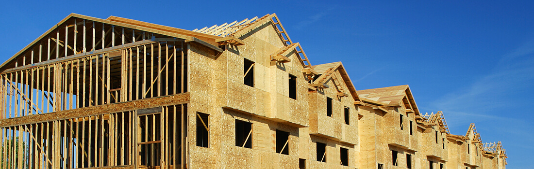 stock photo - framed structure for townhomes