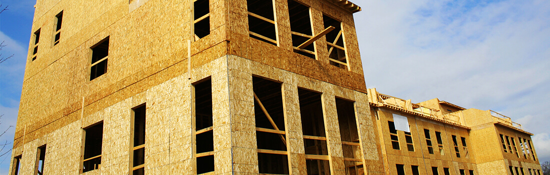 Stock photo - framed building during construction