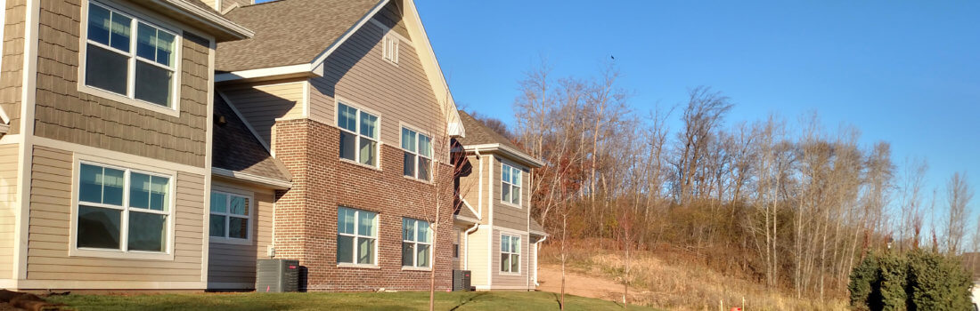 Exterior photo of Keystone Crossing, a workforce housing townhome development in Lakeville.