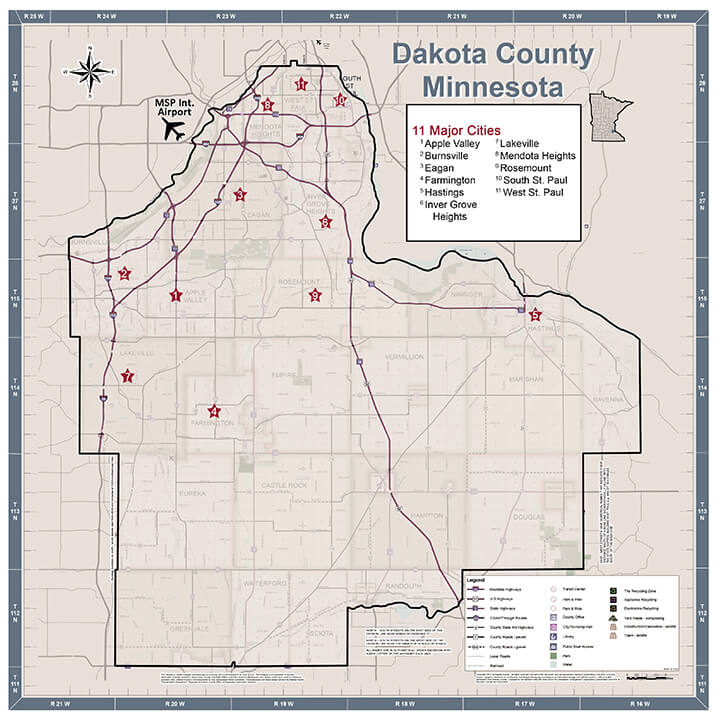 Dakota County Map for Economic Development Web Pages